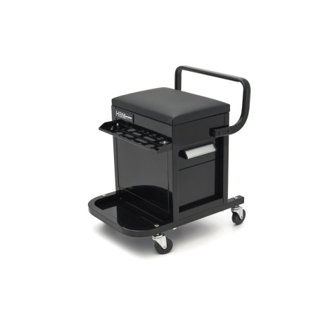 HBM Professional chaise de garage mobile, tabouret de garage avec 2 tiroirs H130450