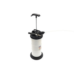 Professional 6 liter manual and pneumatic fluid pump from HBM, including 4 fluid hoses.