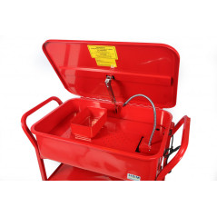 HBM 90 litre wheeled degreaser tray with pump