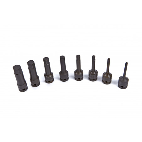 HBM 8-piece set for long sockets with 1/2" insert
