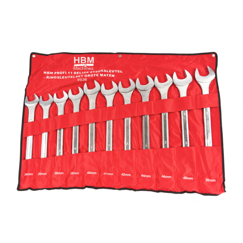 HBM 11-piece set for professional socket wrenches - large ring wrenches