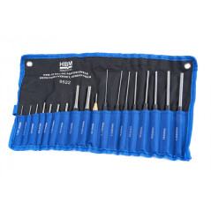 HBM Professional 18-Piece Pin Extraction Set, Punches