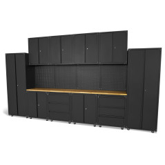 Système d'atelier modulaire premium HBM, 16 pièces, noir mat KH13103