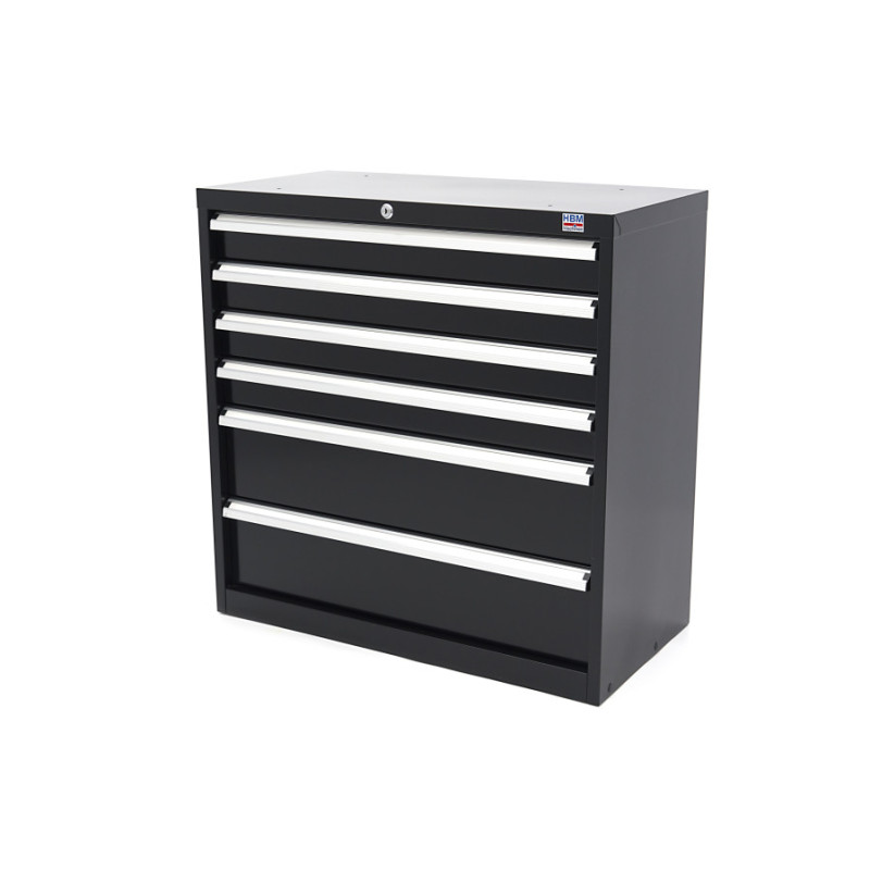 HBM Profi 6-drawer tool cabinet 90 x 45 x 90 cm black