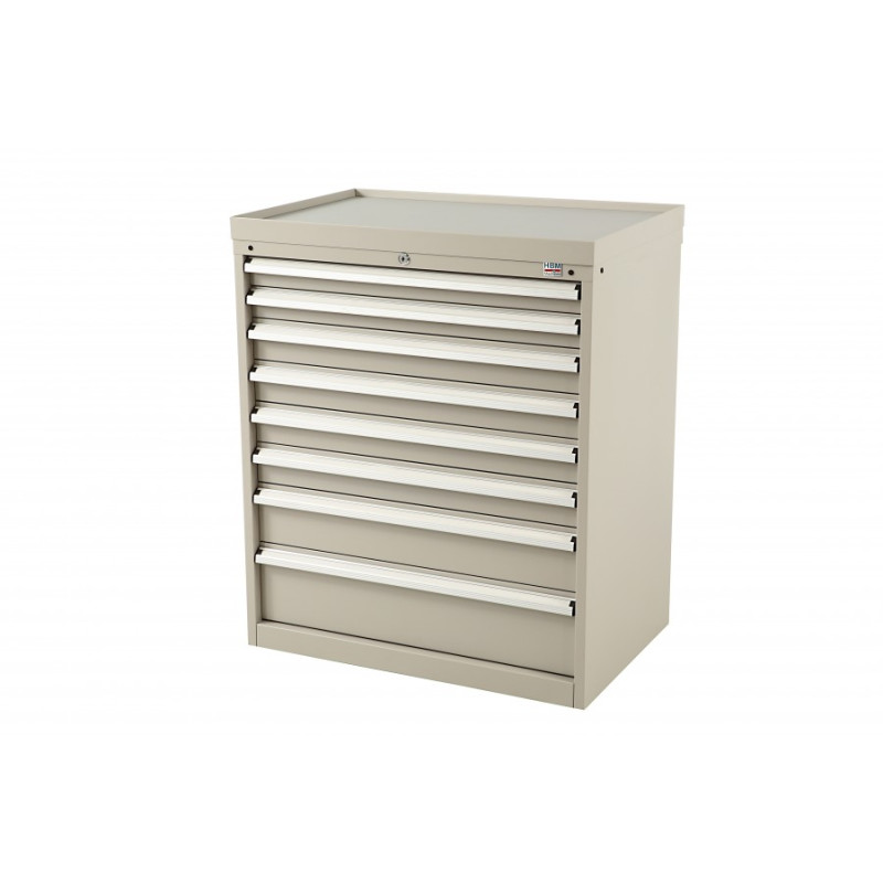 HBM tool cabinet with trays and dividers, 8 drawers, 88 x 58 x 105 cm beige