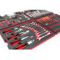 HBM Professional tool case 238 pieces, tool trolley with carbon inlays