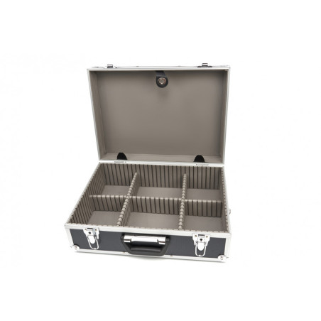 HBM Aluminium tool case 45 x 33 x 15.5 cm with individual compartments
