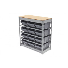 Bin cabinet, storage system, rack with 12 HBM storage bins