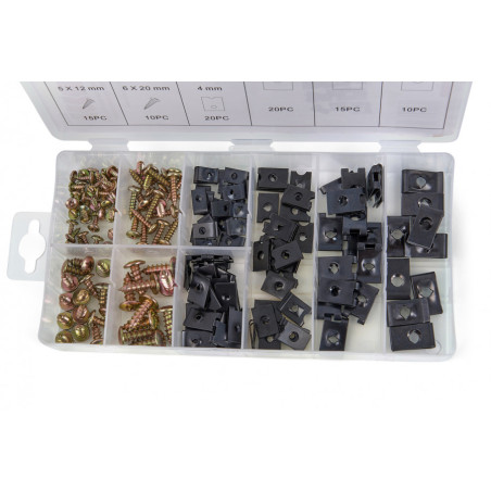 HBM Screws & Bolt Clamps 170 Pieces, Clamps with Threaded Assortment