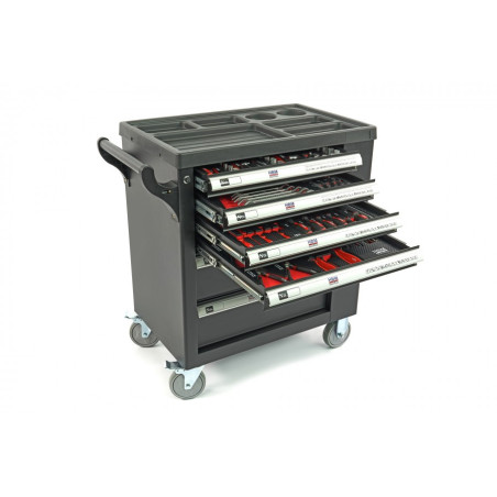 HBM Premium Filled Tool Trolley with Door - 154 pieces