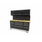 HBM workbench with wooden cabinet and worktop, 182 cm, black
