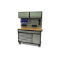 HBM Mobile Business Workbench with Wall Cabinet and Accessories 136 cm