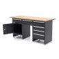 HBM workbench 171 cm with 6 drawers, 1 door and solid wood worktop