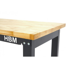 HBM Établi professionnel à hauteur réglable avec plan de travail en bois massif 152 cm 10305