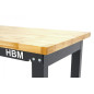 HBM Professional Height-Adjustable Workbench with Solid Wood Worktop 152 cm