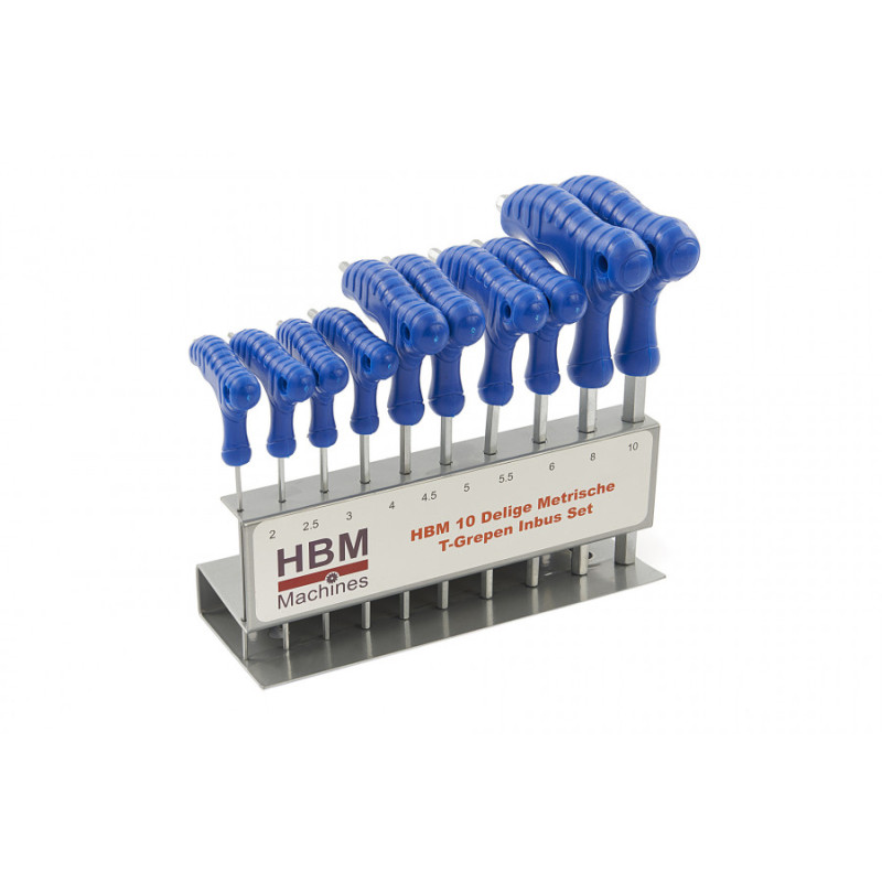HBM Set of 10 Metric T-Handle Allen Wrenches