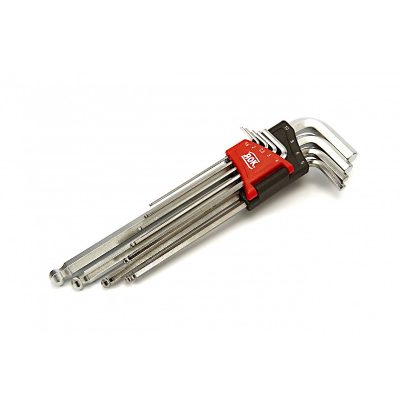 AOK Professional Metric Hex 9 Wrench Set - Spherical Ball Head