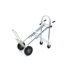 HBM 3 en 1 : chariot pliable en aluminium, chariot de transport et chariot à roulettes. H130377